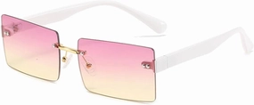 Luxury Rimless Sunglasses Women Men Fashion Vintage Rivets Glasses Outdoor Summer Traveling Eyewear Uv400