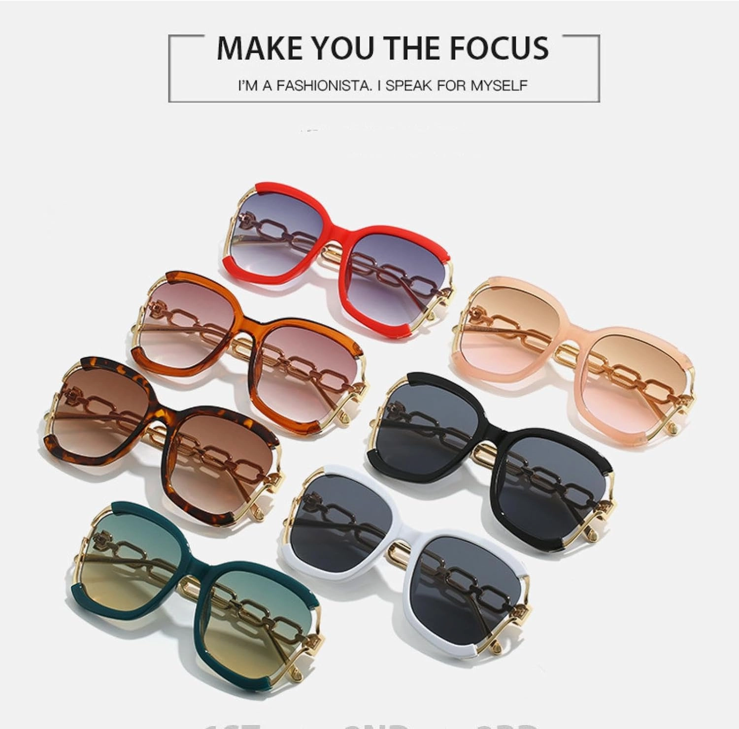 Luxury Sunglasses Women Uv400 Retro Chain Metal Frame Shades Summer Sun Glasses for Female
