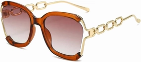 Luxury Sunglasses Women Uv400 Retro Chain Metal Frame Shades Summer Sun Glasses for Female