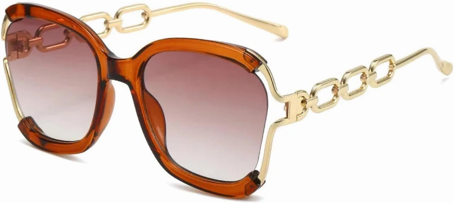 Luxury Sunglasses Women Uv400 Retro Chain Metal Frame Shades Summer Sun Glasses for Female