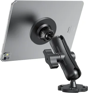 Magnetic Aluminum Tablet Mount for Truck, Heavy Duty Tablet Holder for Car, iPad Holder for Truck Dashboard/Wall/Boat, Fits 4.7"-12.9" Tablets/iPad Pro/Mini/Phones/RAM B Size 1" Ball