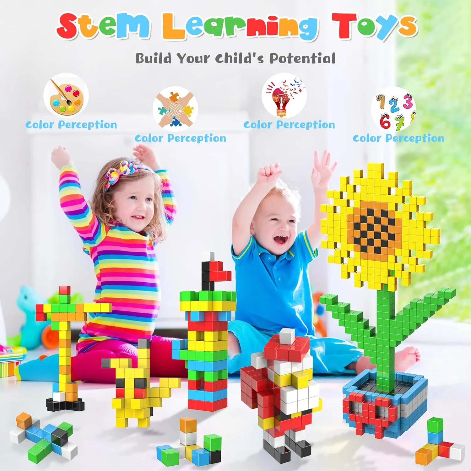 Magnetic Blocks, Gifts for 3 4 5 6 Year Old, Magnet Building Blocks for Toddlers, Girls & Boys, Montessori - Autism - Sensory Magnetic Toys for Kids Ages 3-5 4-8, 1.22inch, 56PCS