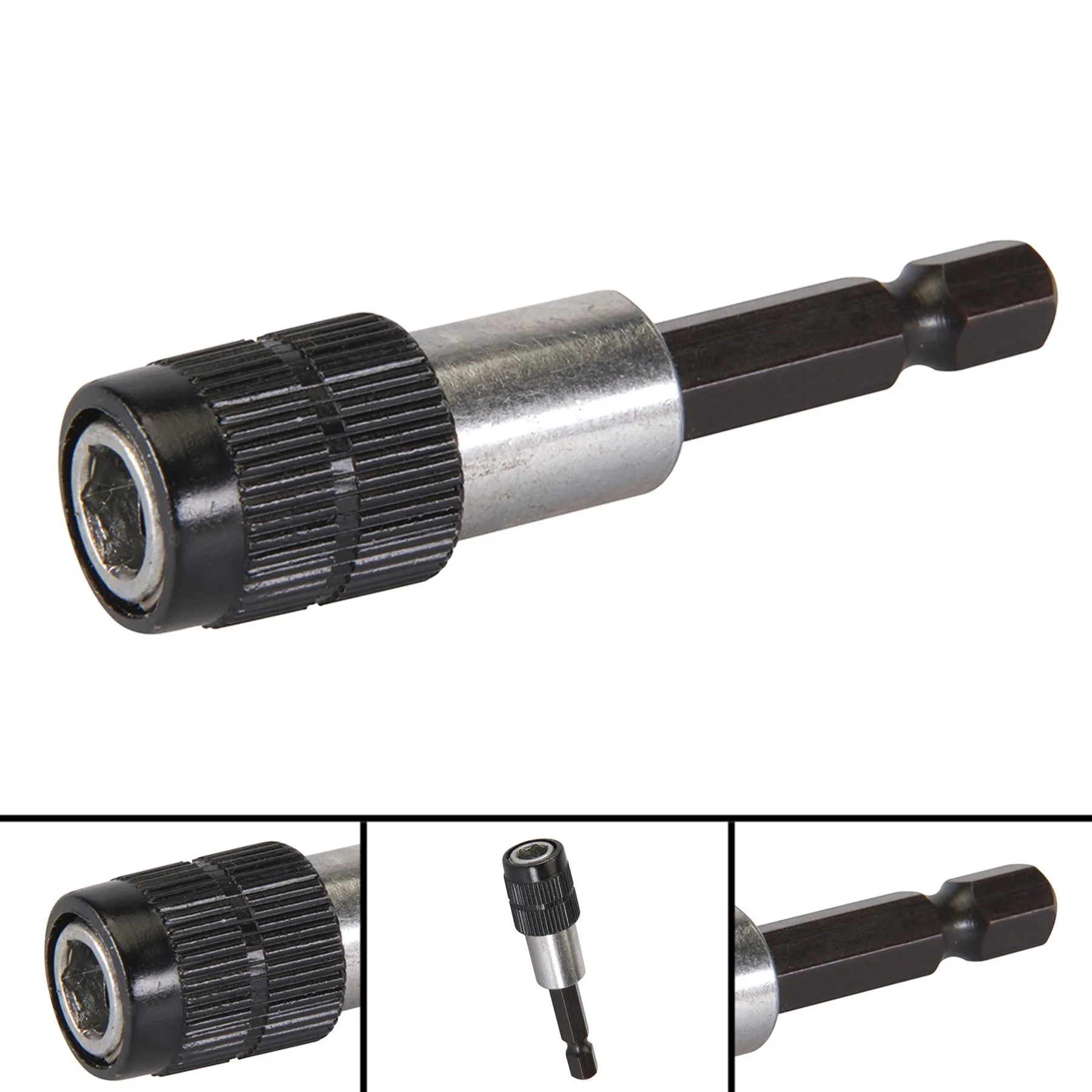 Magnetic Quick Release Bit Holder65mm 1/4" Hex Knurled Magnetic Slip Ring Socket