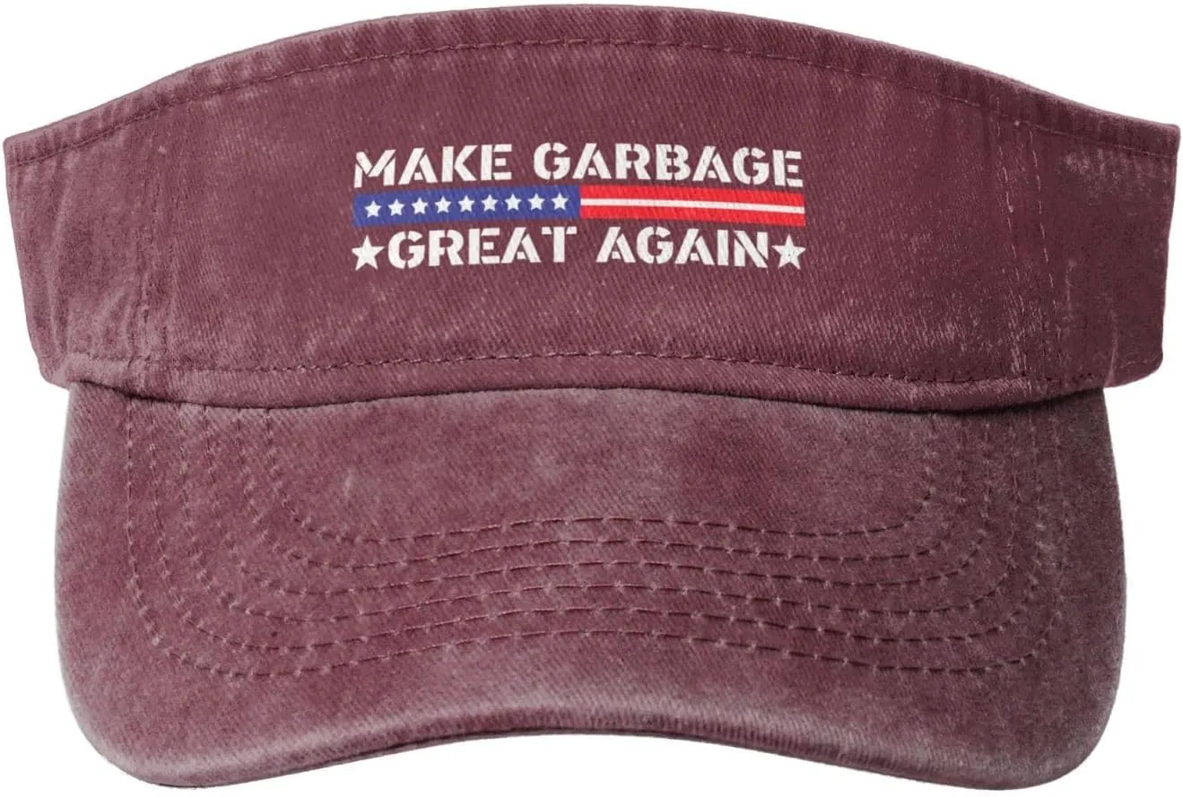 Make Garbage Great Again Visor Sun Protection Mesh Sun Hat Golf Outdoor Sports for Women Men Red