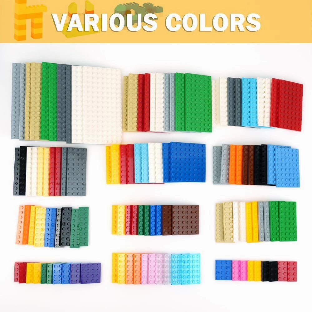 MALEKO 120 Pieces Classic Base Plates Bricks Parts, Flat Board Small Baseplates Mat Multipacks, Bulk Building Blocks