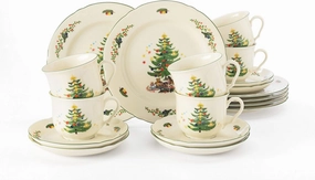Marie Luise Christmas Coffee Service 18 Piece', Hard Porcelain, Green/Multi-Coloured, 18.1 x 24 x 43 cm