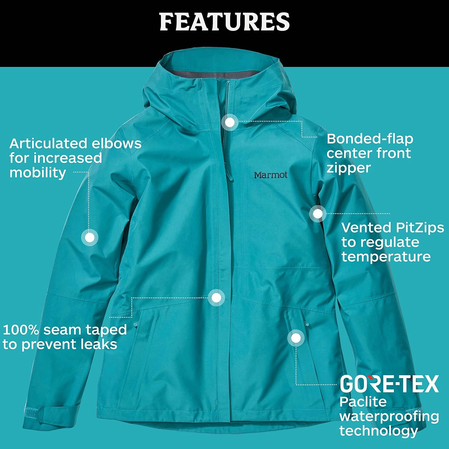 Marmot Women's Minimalist Gortex Waterproof Rain Jacket