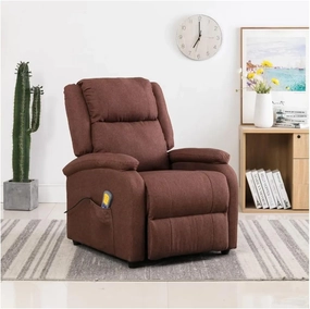 Massage Chair Brown Fabric 1Ps Foam-Filling Material DC 5 V 322466