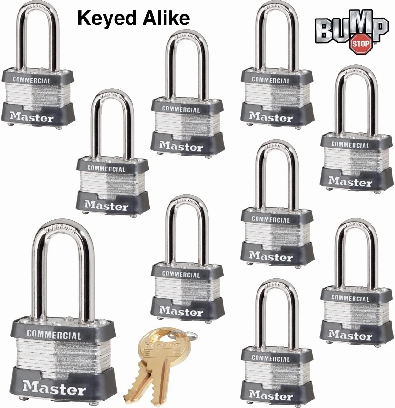 Master Lock - Keyed Alike Locks 3NKALF-10 w/BumpStop Technologiy