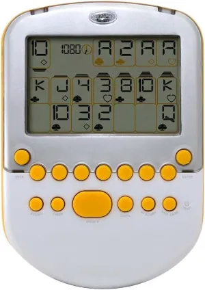 Mattel Big Screen Solitaire - White/ Silver with Yellow Accents