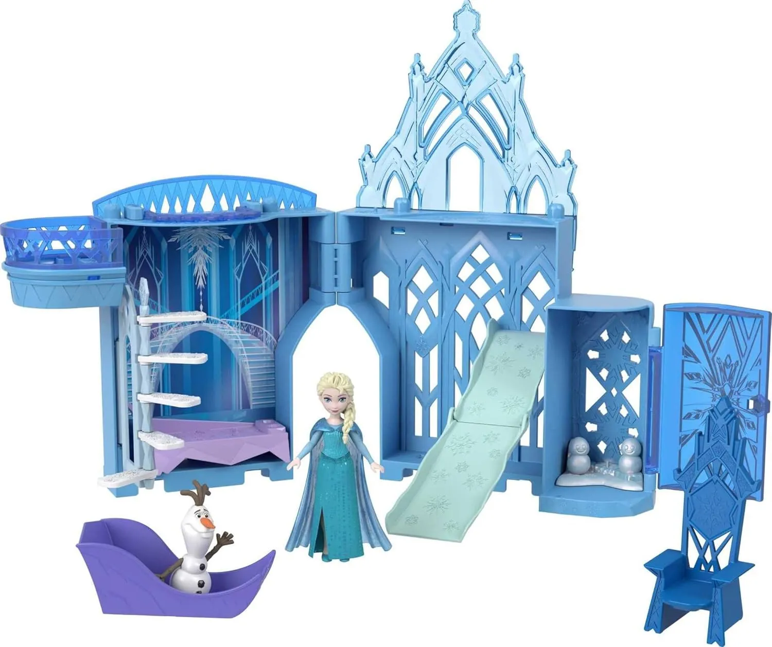 Mattel Disney Frozen Toys, Elsa Ice Palace Storytime Stackers, Castle Doll House Playset, Small Doll & 8 Accessories, Inspired by the Movie