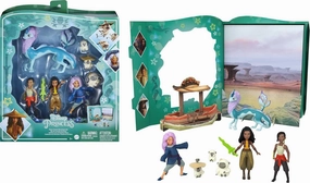 Mattel Disney Princess Toys, Raya Classic Storybook Set with 7 Characters Including Raya, Human Sisu & Dragon Sisu Small Dolls, Inspired by the Movie