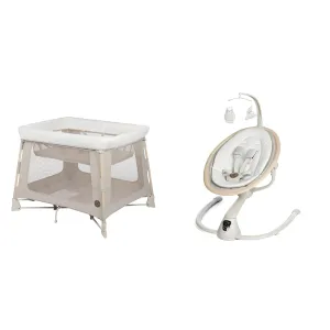 Maxi-Cosi Swift Play Yard and Cassia Swing, Classic Oat