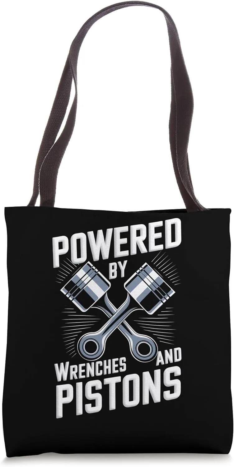 Mechanics Garage Life And Auto Car Guys Wrenches And Pistons Tote Bag