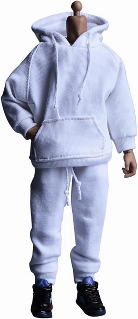 Meetoget 1/12 Scale Male Figure Doll Daily Sports Clothes for 6 inch Action Figure PM003US,White