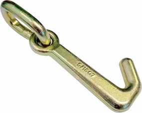 Mega Cargo Control 5/16" G70 Mini J Hook w/Link | Towing Hooks for Tow Truck, Heavy Duty Wrecker Hauler, Hauler Trailer (1 - Pack)