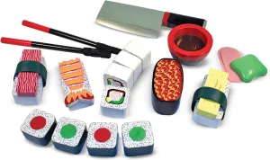 Melissa & Doug Sushi Slicing Wooden Play Food Set Pretend Play Kitchen Toys, Pretend Wooden Sushi FoodFor Kids Ages 3 