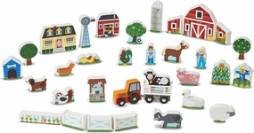 Melissa & Doug Wooden Farm and Tractor Play Set (33 pcs)