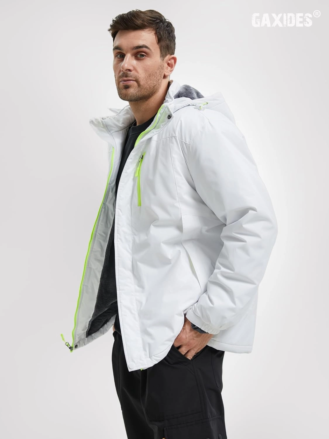 Men’s Skiing Jacket Waterproof windproof Rain Jackets with Hood