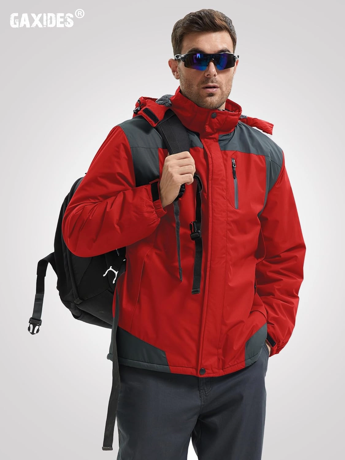 Men’s Skiing Jacket Waterproof windproof Rain Jackets with Hood