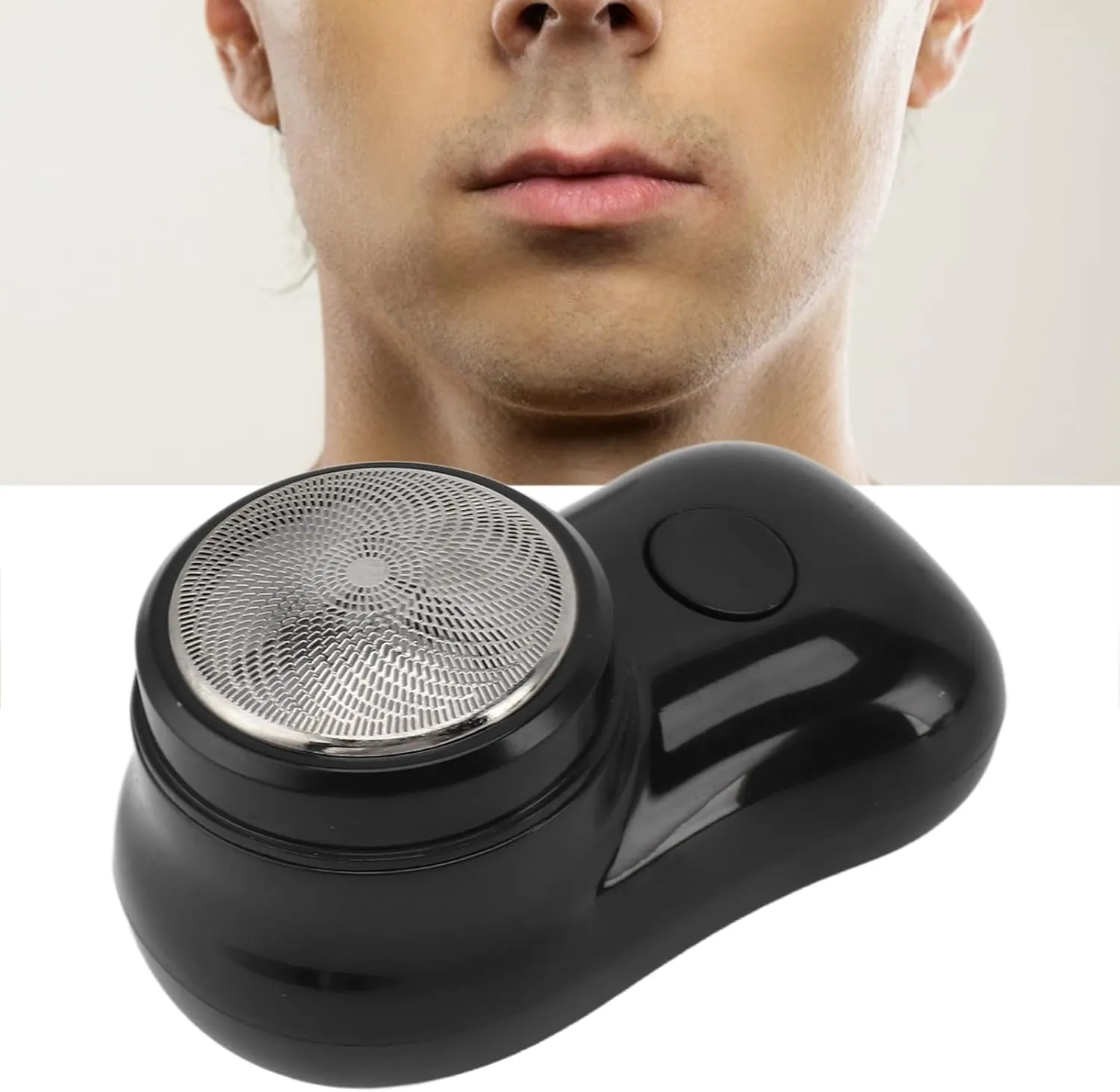 Men's Electric Travel Shaver Mini Rotary Shaver Waterproof Pocket Size Beard Trimmer Cordless USB C Rechargeable Close Shave Small Shaver 400mAh Battery for Car Travel (Electroplated Black)