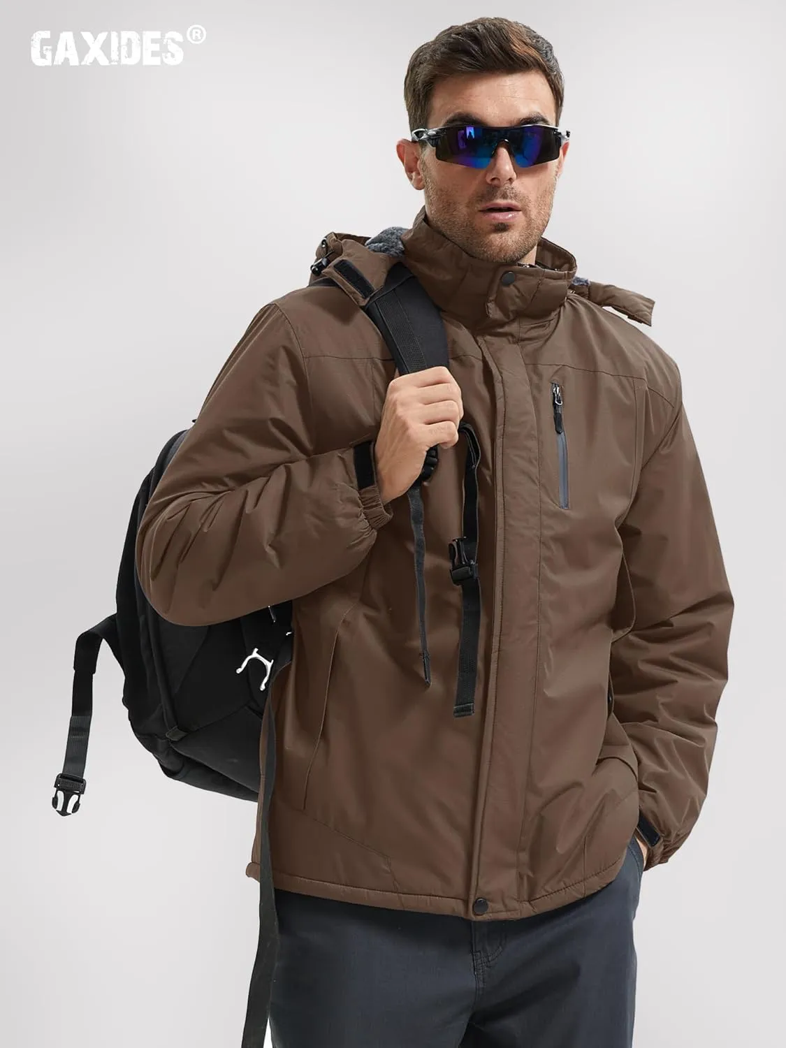 Men’s Skiing Jacket Waterproof windproof Rain Jackets with Hood