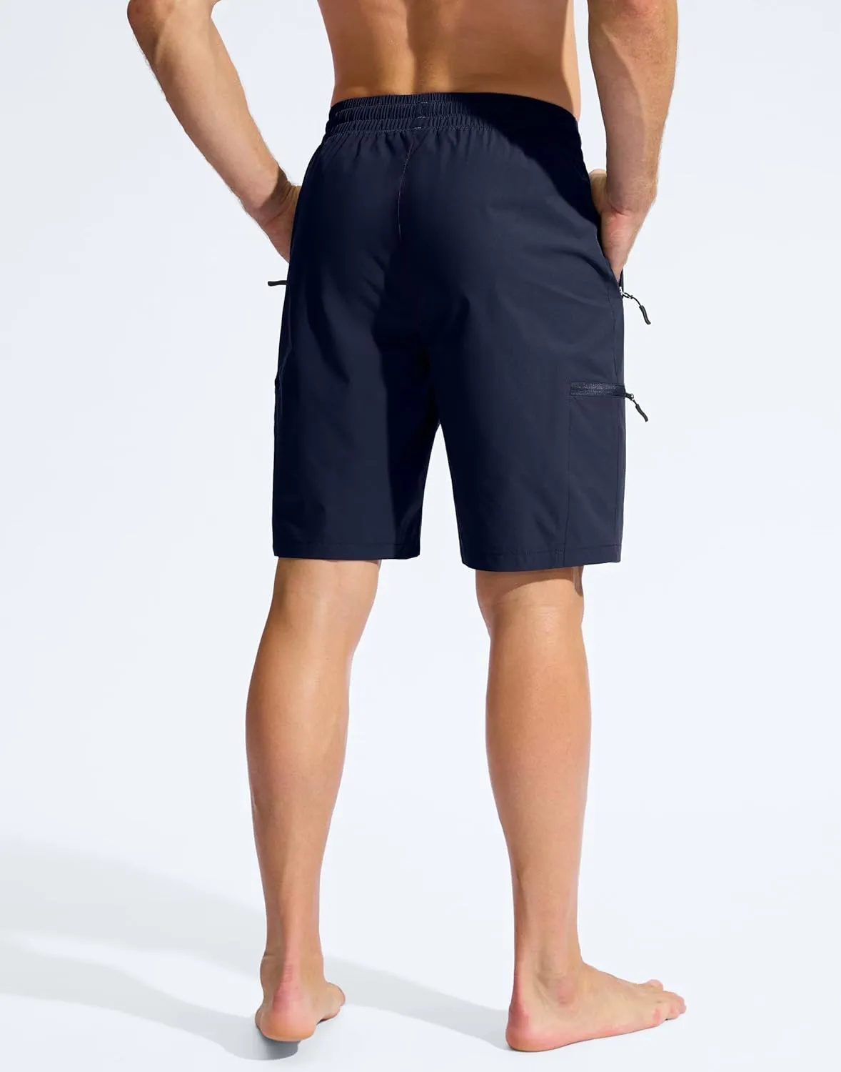 Men's Swim Trunks 9" Quick Dry Beach Shorts with 4 Zipper Pockets Board Shorts Bathing Suit Men - No Mesh Liner