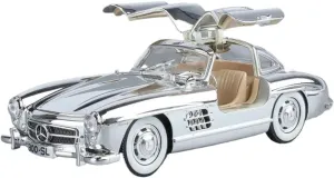 Metal Car Model 1:24 for Benzs 300SL Alloy Car Model Diecasts Metal Classic Electroplating Vehicles Die Cast Vehicles(Silver)