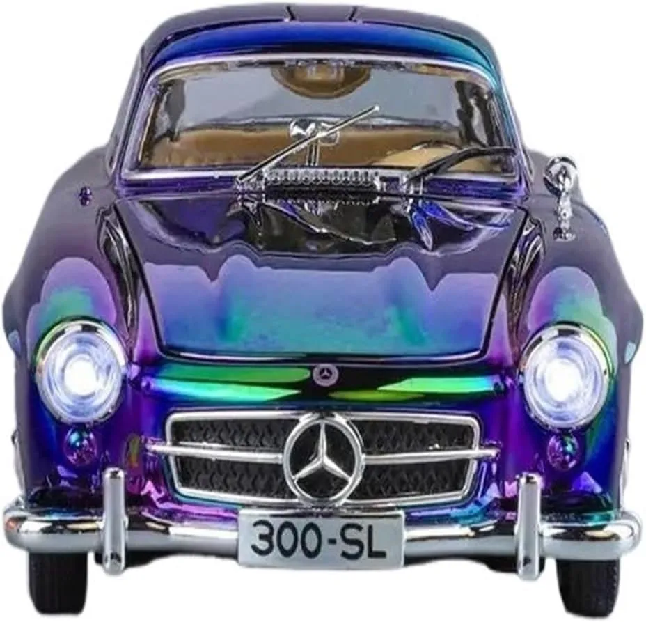 Metal Car Model 1:24 for Benzs 300SL Alloy Car Model Diecasts Metal Classic Electroplating Vehicles Die Cast Vehicles(Silver)