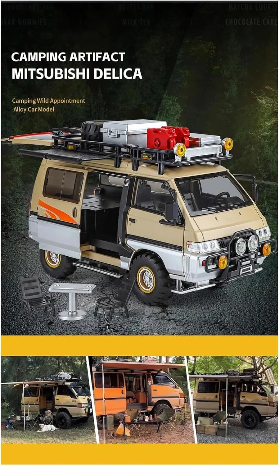 Metal Car Model 1:24 for Mitsubishi Delica MPV Alloy Car Model Diecast Metal Classic Commercial Vehicles Die Cast Vehicles(Blue)