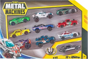 Metal Machines Mini Racing Car Toy Series 2 by ZURU (10 Pack) Collectible Mini Vehicle Toy Cars for Boys Kids Gift Set (Styles May Vary)