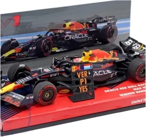Metal Toy Vehicle 1:43 for RB19 Verstappen 2023 Bahrain Winning Mini Cut Alloy Racing Car Model Collection Ornaments Scale Vehicles