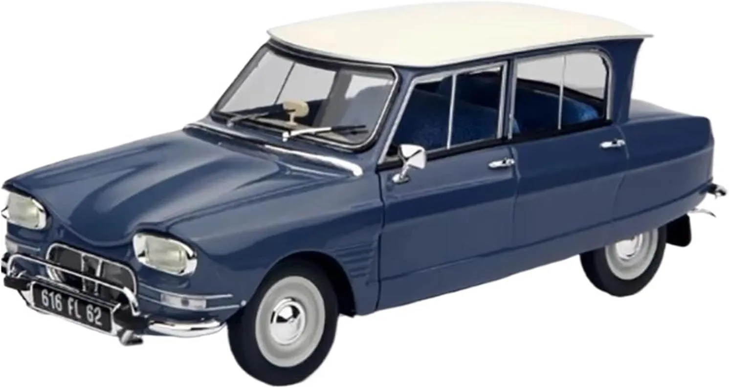 Metal Vehicles Toys 1/18 for Citroen Ami 6 1964/1965 Die Cast Adult Collection Vehicles for Car Lovers Collectible Home Or Office Décor(Blue)