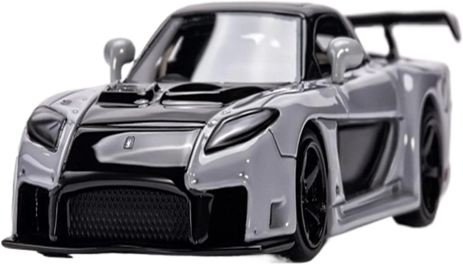 Metal Vehicles Toys 1:64 for Mazda RX7 Veilside Wide Body Edition Gray Realistic Resin Car Model Home Window Decoration Home Or Office Décor