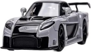 Metal Vehicles Toys 1:64 for Mazda RX7 Veilside Wide Body Edition Gray Realistic Resin Car Model Home Window Decoration Home Or Office Décor