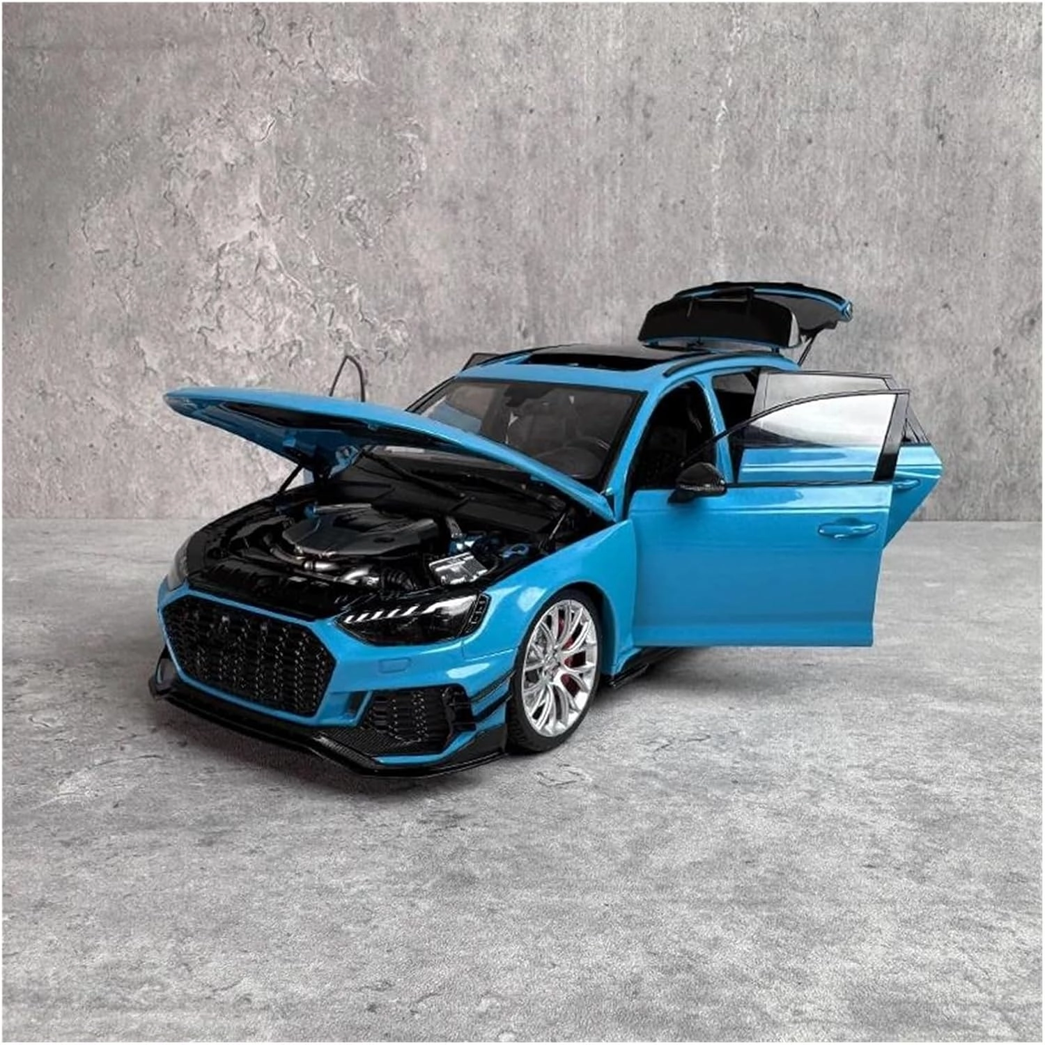 Metal Car Model 1:18 for Audi RS4 2022 Station Wagon Simulation Car Model Faithful Replica Alloy Vehicle Collection Die Cast Vehicles(Green)