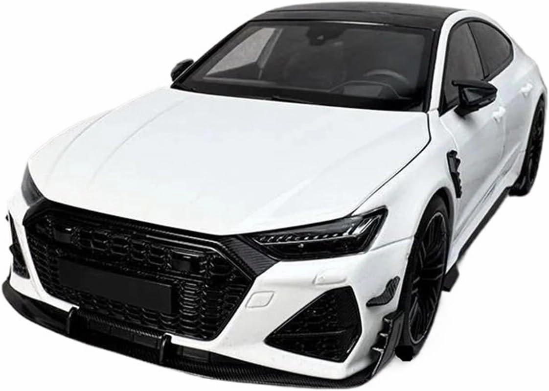 Metal Car Model 1:18 for Audi RS7 ABT Modified Alloy Fully Open Car Model Classic Vehicle Collectible Die Cast Vehicles(White)