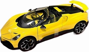 Metal Car Model 1:18 for Bugatti W16 Mistral Yellow Alloy Diecast Model Miniature Sports Car Bookcase Decorations Die Cast Vehicles