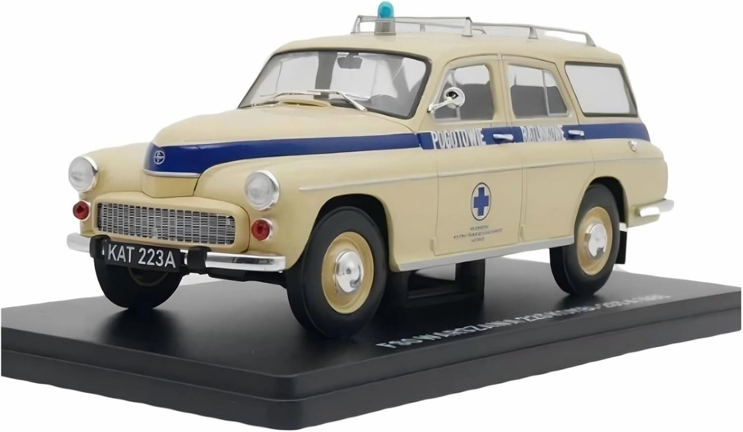 Metal Car Model 1:24 for FSO Warszawa 223 Kombi 203 A 1965 Ambulance Car Model Alloy Alloy Collectible Die Cast Vehicles