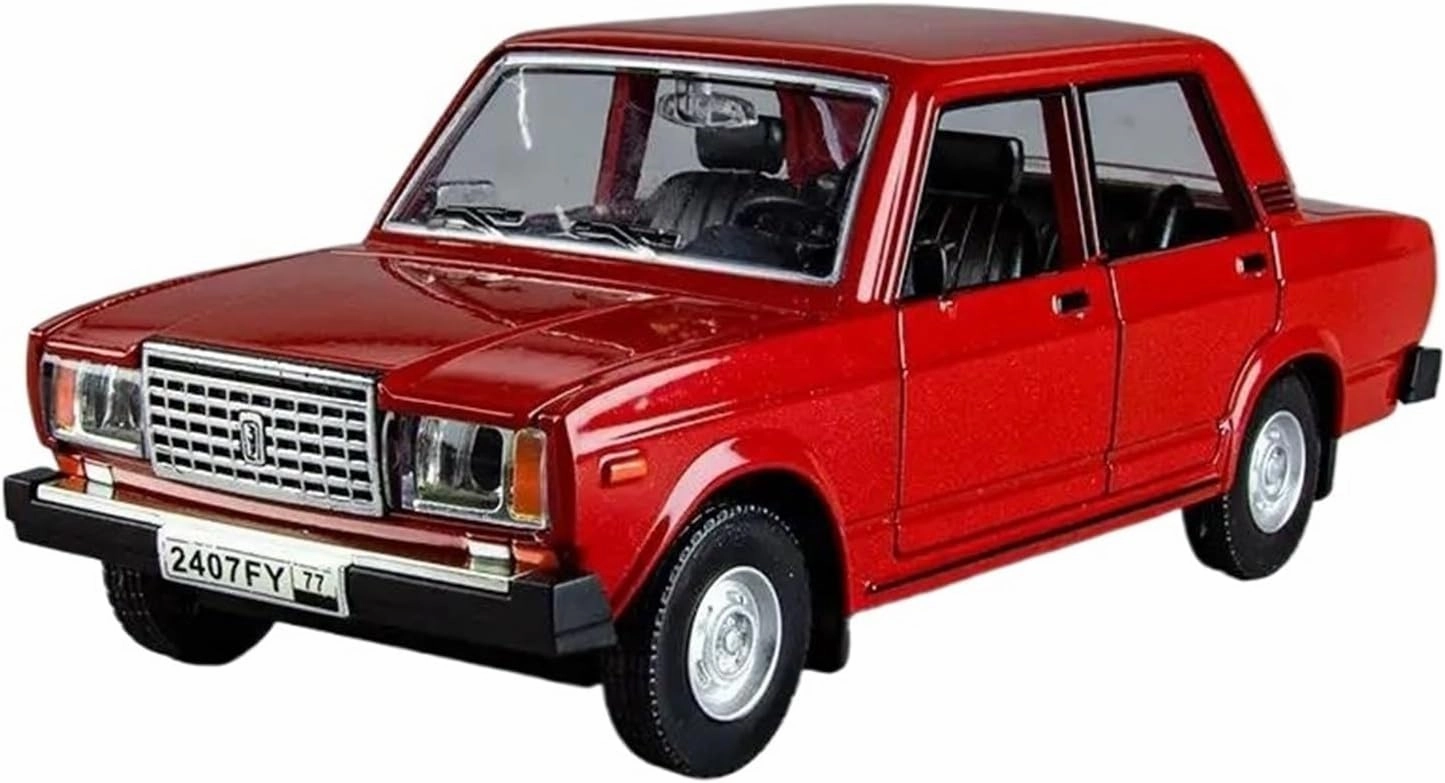 Metal Car Model 1 24 for Lada 2105 Sedan Alloy Classic Car Model Diecast Metal Vehicle Car Model Sound and Light Collection(Red)