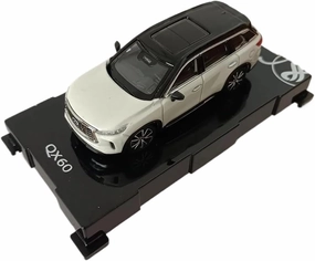 Metal Car Model 1:64 for Nissan Infiniti Qx60 2022 Mini Alloy Die-cast Simulation Car Model Collection with Acrylic Box Die Cast Vehicles(White)