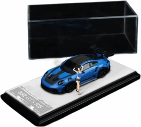 Metal Car Model 1:64 for Porsche 992 GT3 RS Alloy Car Model Miniature Vehicle Game Gift Ornaments Die Cast Vehicles(Blue-B)