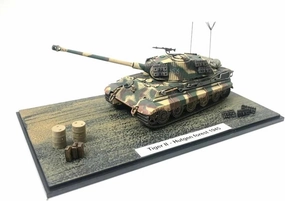 Metal Car Model 1:72 for Tiger II-Hutgen Forest 1945 Simulation Diecast Car Model Mini Vehicle Scene Ornaments Die Cast Vehicles