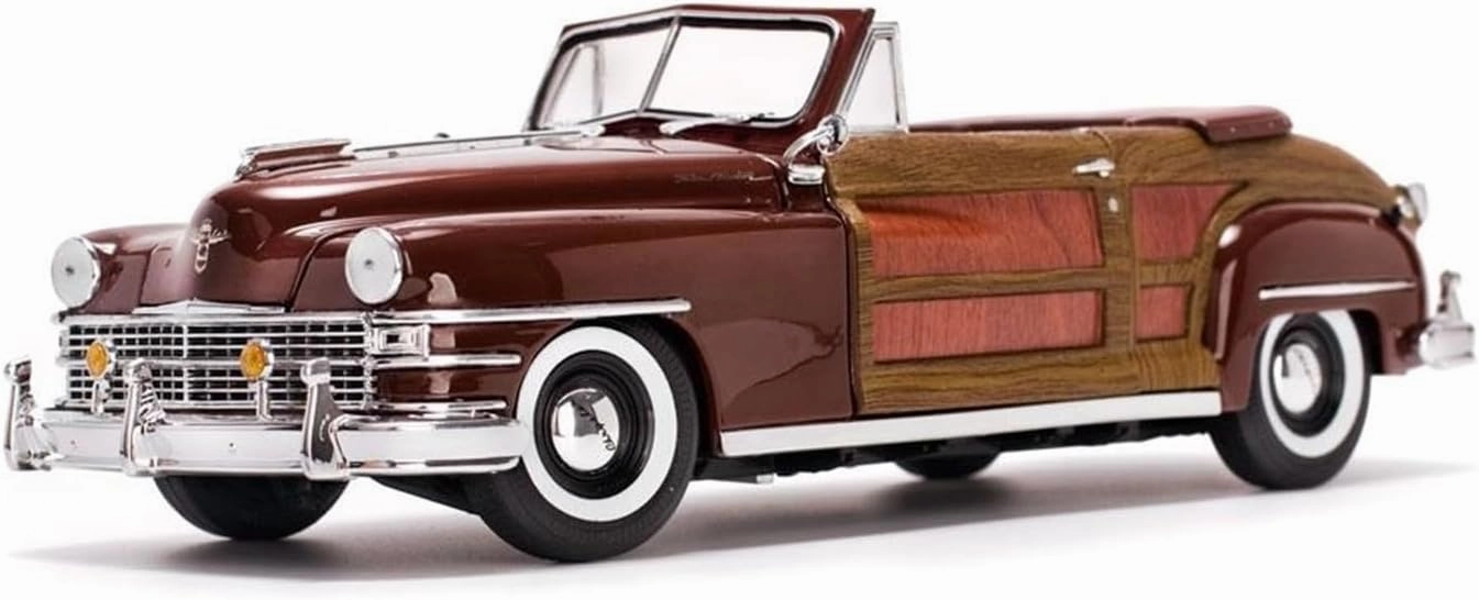 Metal Die Cast Toy Cars 1 18 for Chrysler Classic Car Simulation Car Model Brown Ornaments Adult Collection for Home Or Office Décor