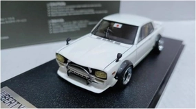 Metal Die Cast Toy Cars 1/43 for Nissan Hakosuka White Resin Model Car Adult Souvenir Classic Static Display Collectible Toy for Home Or Office Décor