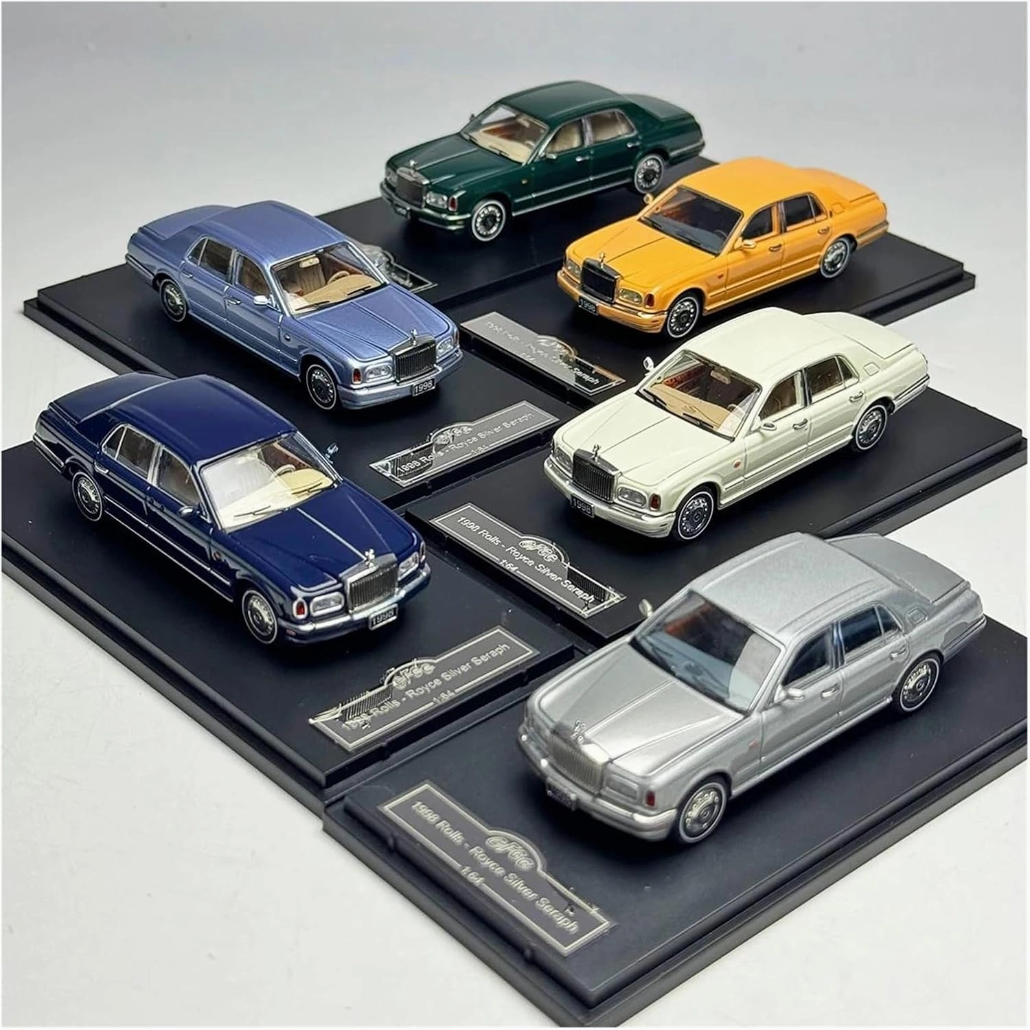Metal Die Cast Toy Cars 1:64 for Rolls Royce Silver Seraph Alloy Adult Collection Home Decoration Model Car for Home Or Office Décor(Silver)