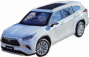 Metal Vehicles Toys 1:18 for Toyota Highlander The Fourth Generation 2022 SUV Die Cast Car Model Static Model Home Or Office Décor
