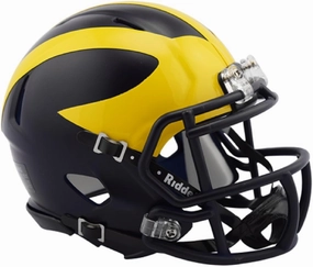 Michigan Wolverines 2016 Low Gloss NCAA Riddell Revolution SPEED Mini Football Helmet