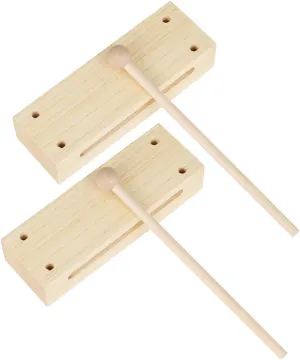 Mikinona 2 Piece Set Boys and Girls Musical Instruments Percussion Jam Blocks for Adults