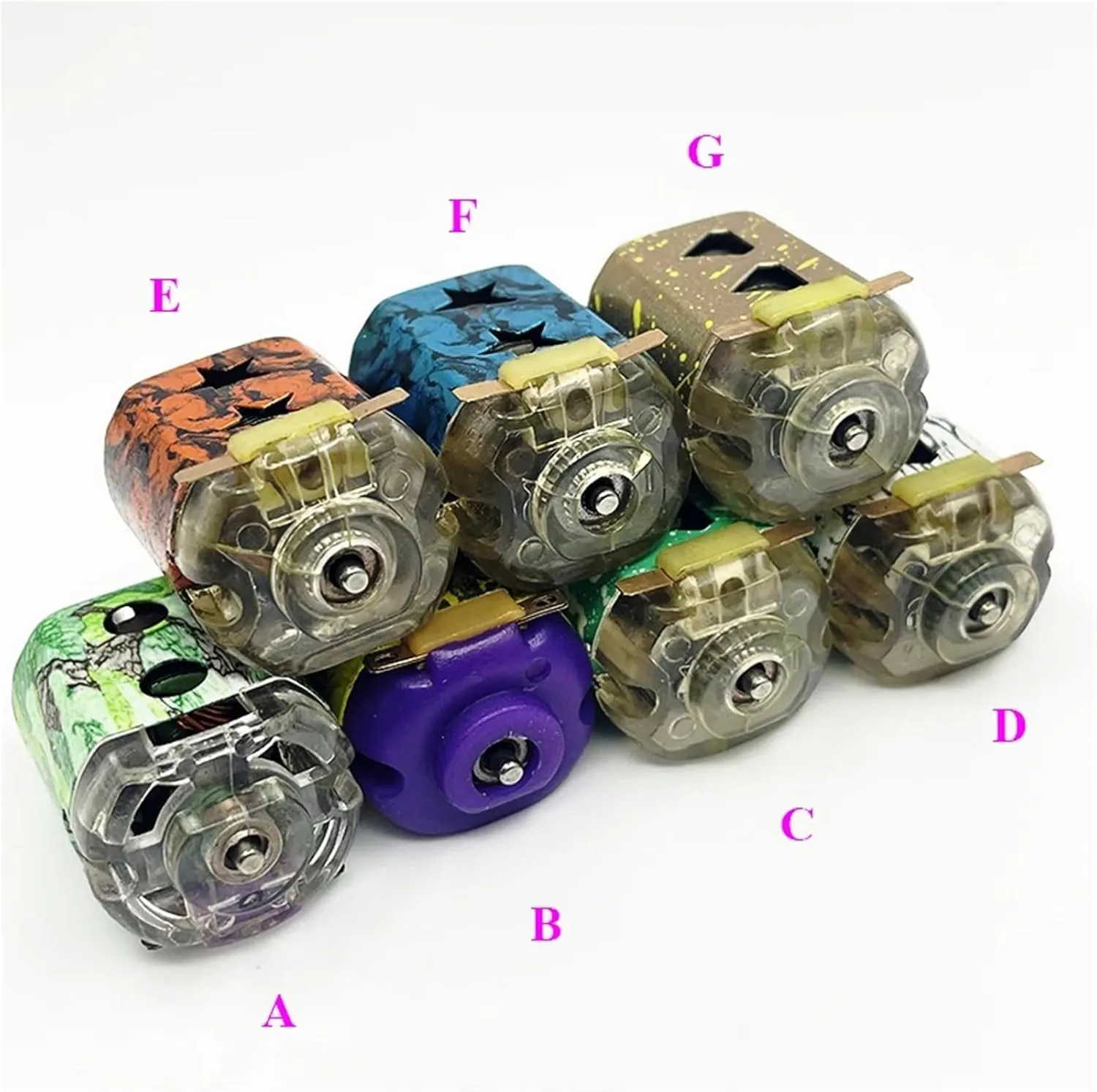 Mini 130 Slot Cars Motor DC 3V 3.7V Ultra-high Speed Strong Magnetism Engine Cooling Hole 2mm Shaft DIY RC 4WD Slot Racing Car(Model G)